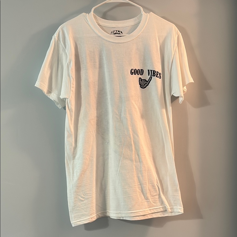Small white good vibes t-shirt